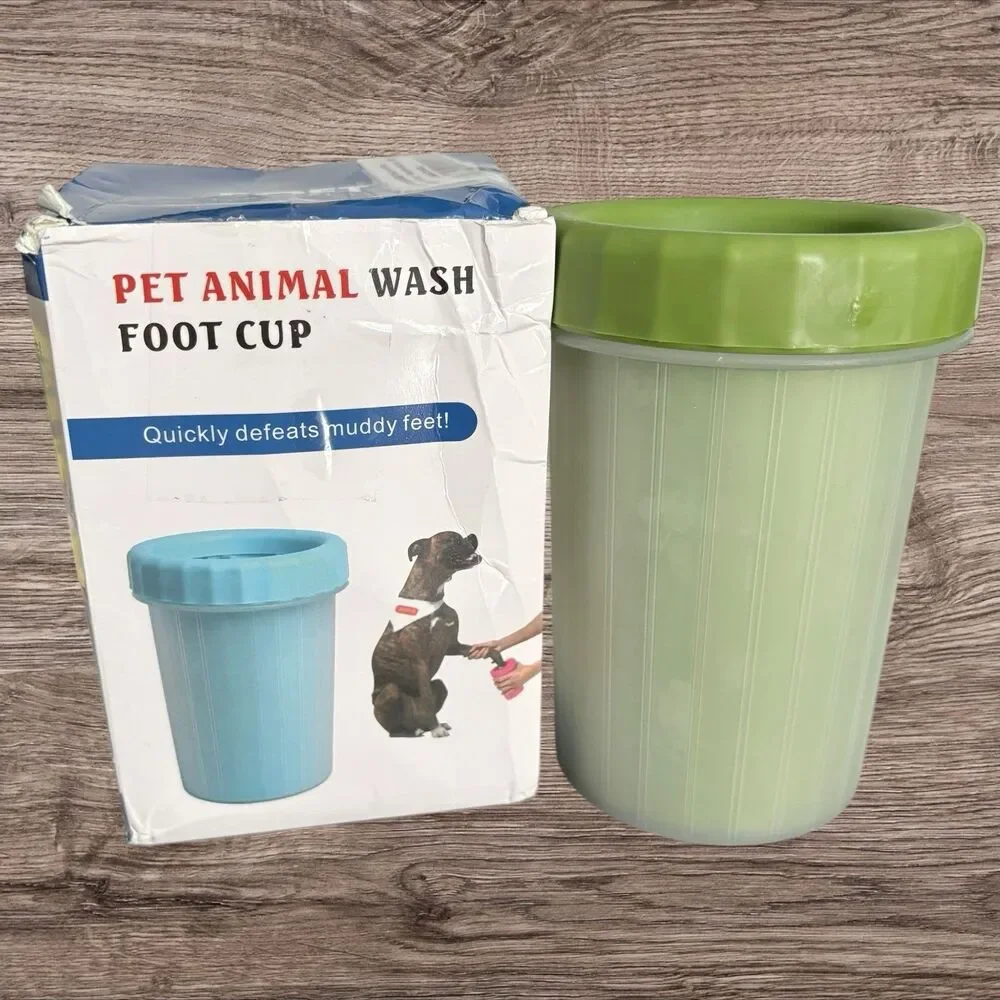 Dog Paw Cleaner Washer Pet Foot Wash Cup for Small Dogs Portable Paw Cup GREEN